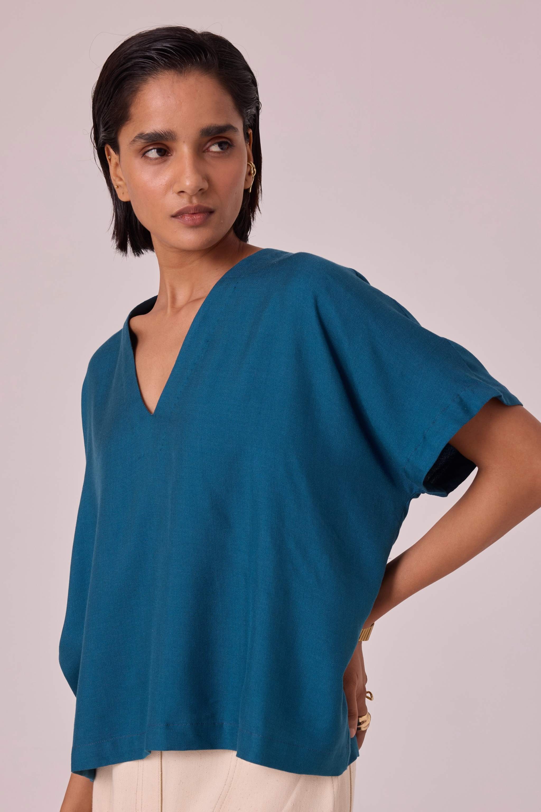 Rue Blue Silk Top - Image 5