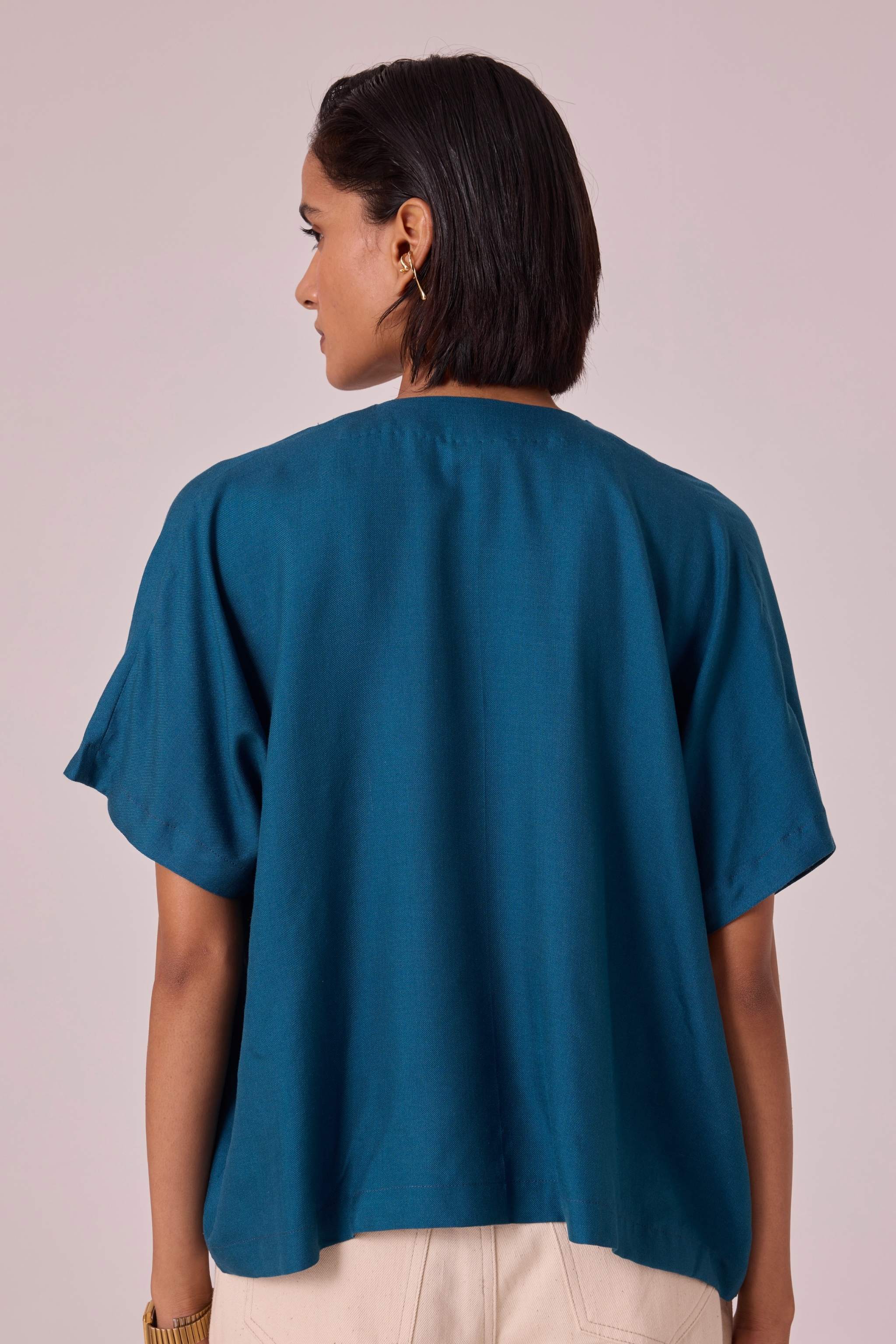 Rue Blue Silk Top - Image 7