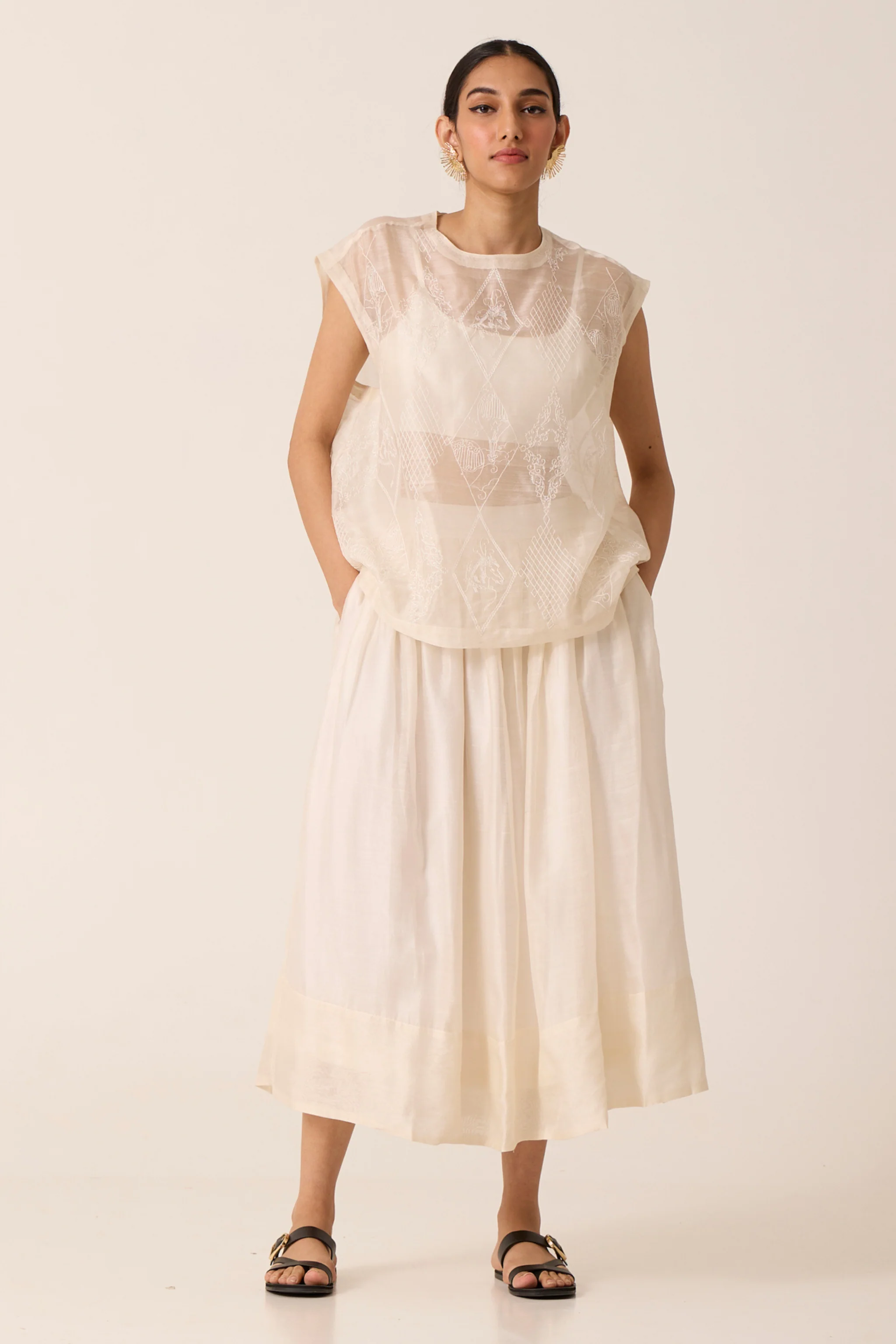 Sahir Handwoven Gathered Skirt - Image 5