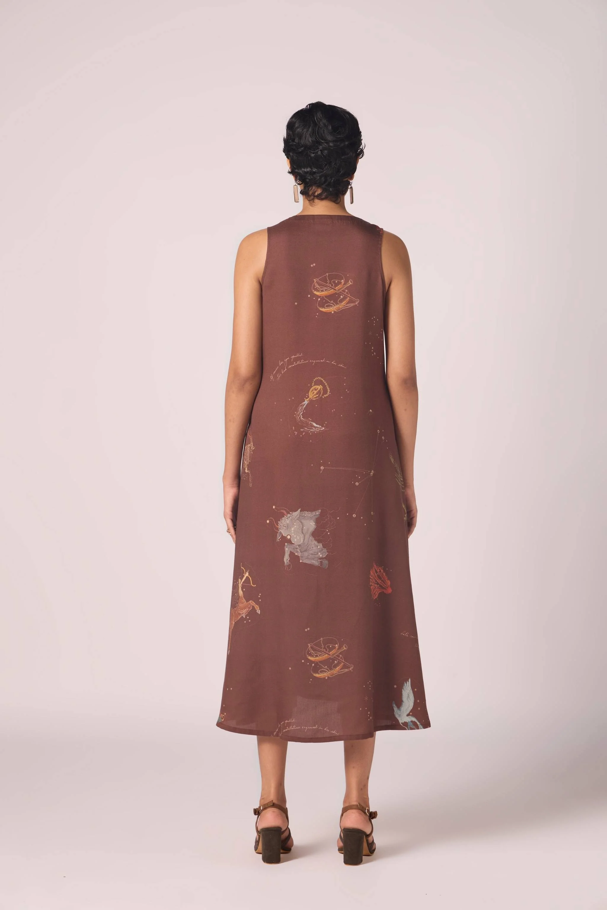 Saira Brown Zodiac Print Maxi Dress - Image 13