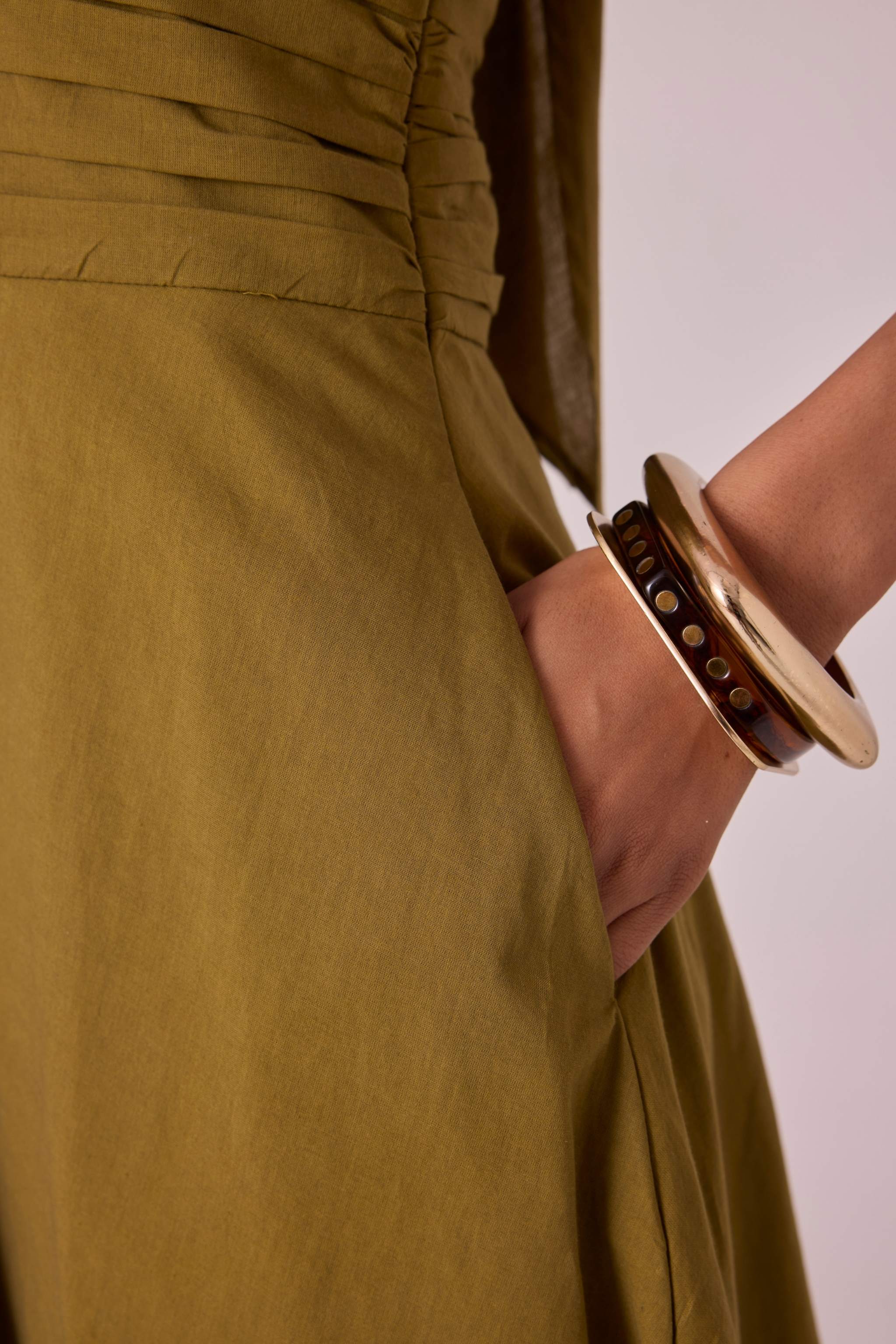 Samaria Olive Halter Dress - Image 7