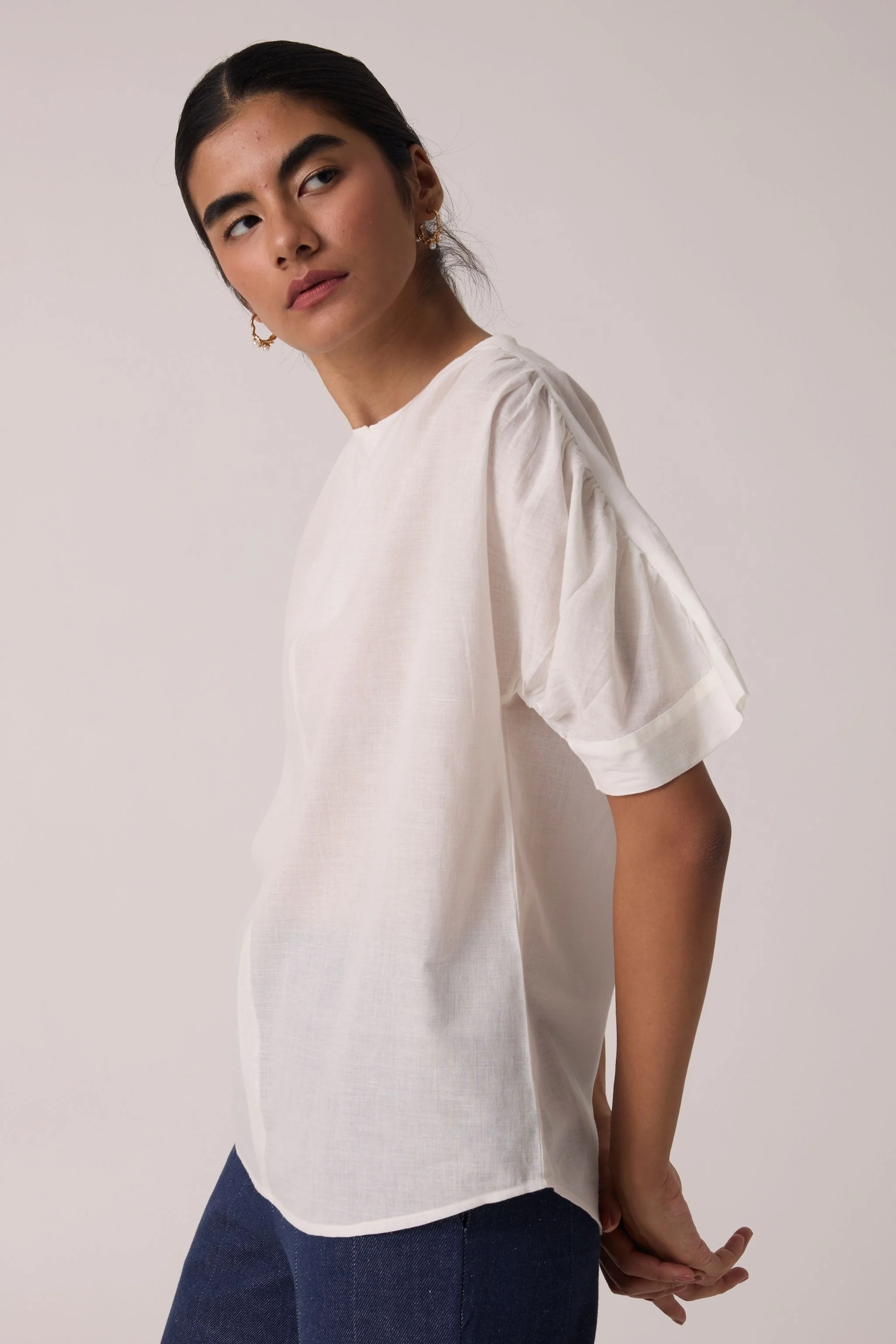 Simone Off White Cotton Top - Image 2