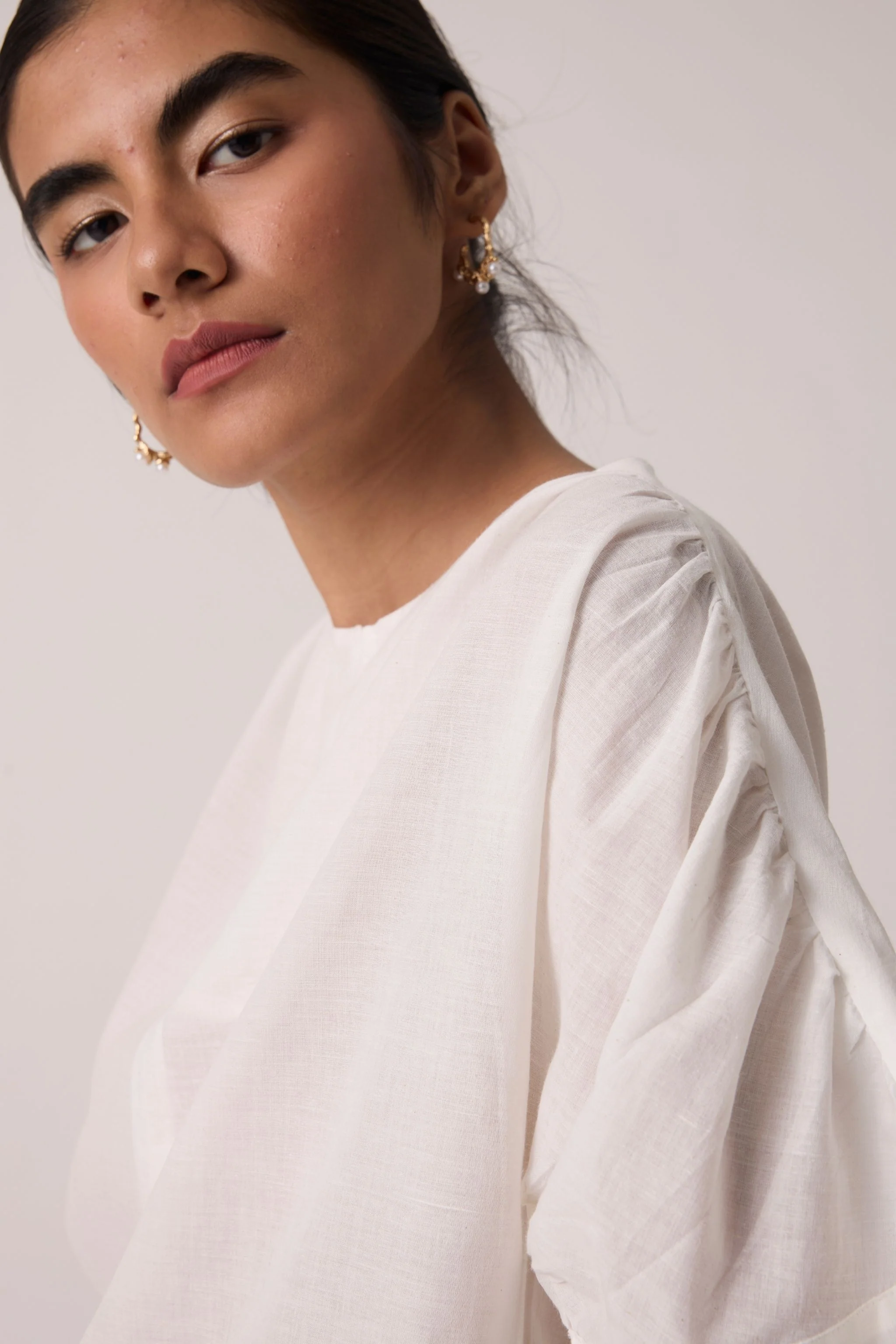 Simone Off White Cotton Top - Image 3
