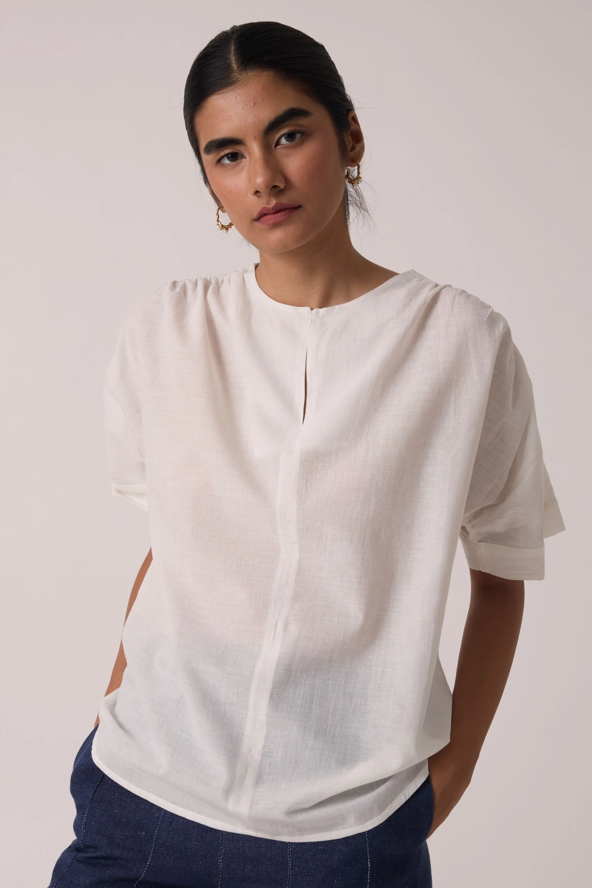 Simone Off White Cotton Top - Image 4