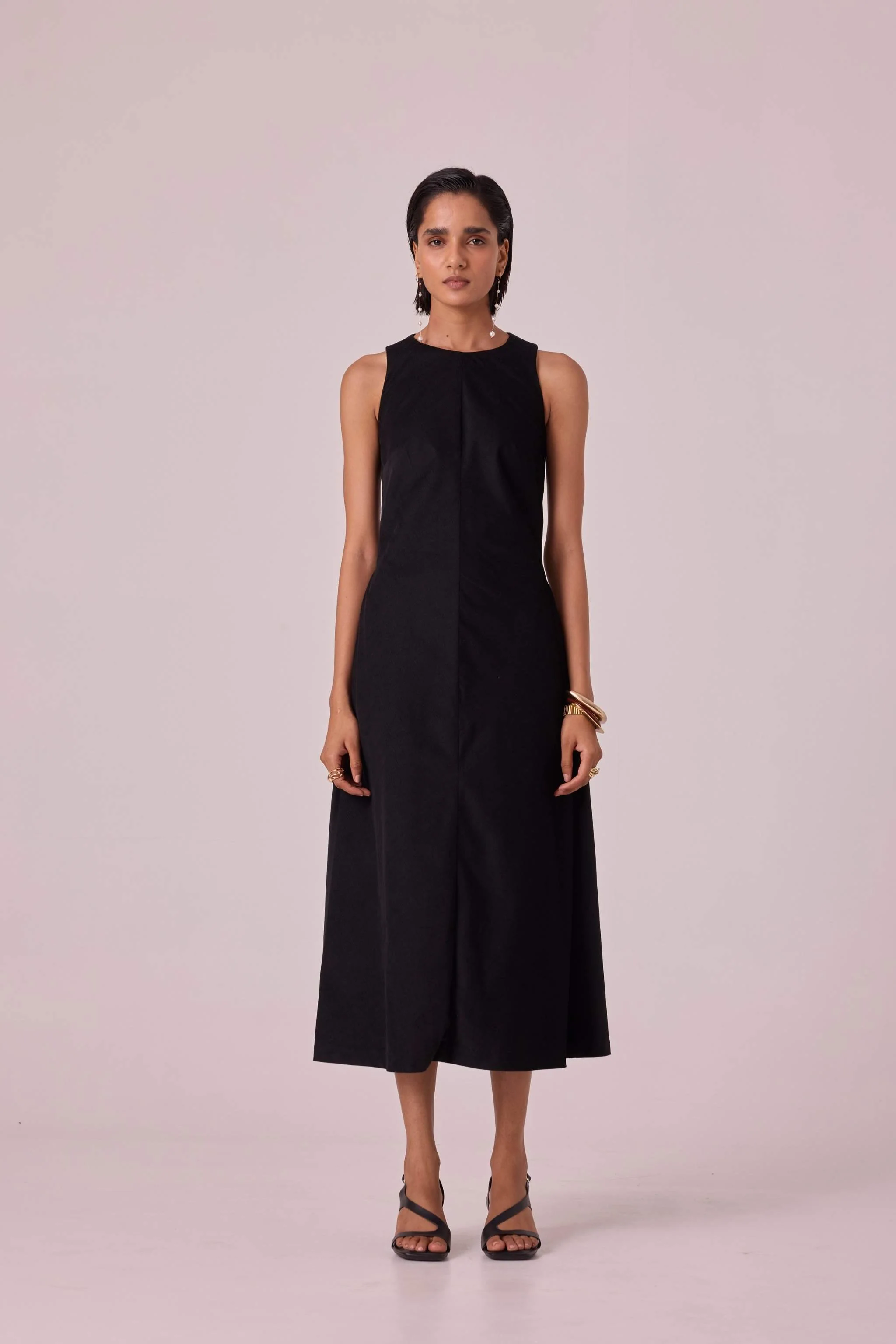 Sofia Black Needlecord Midi Dress