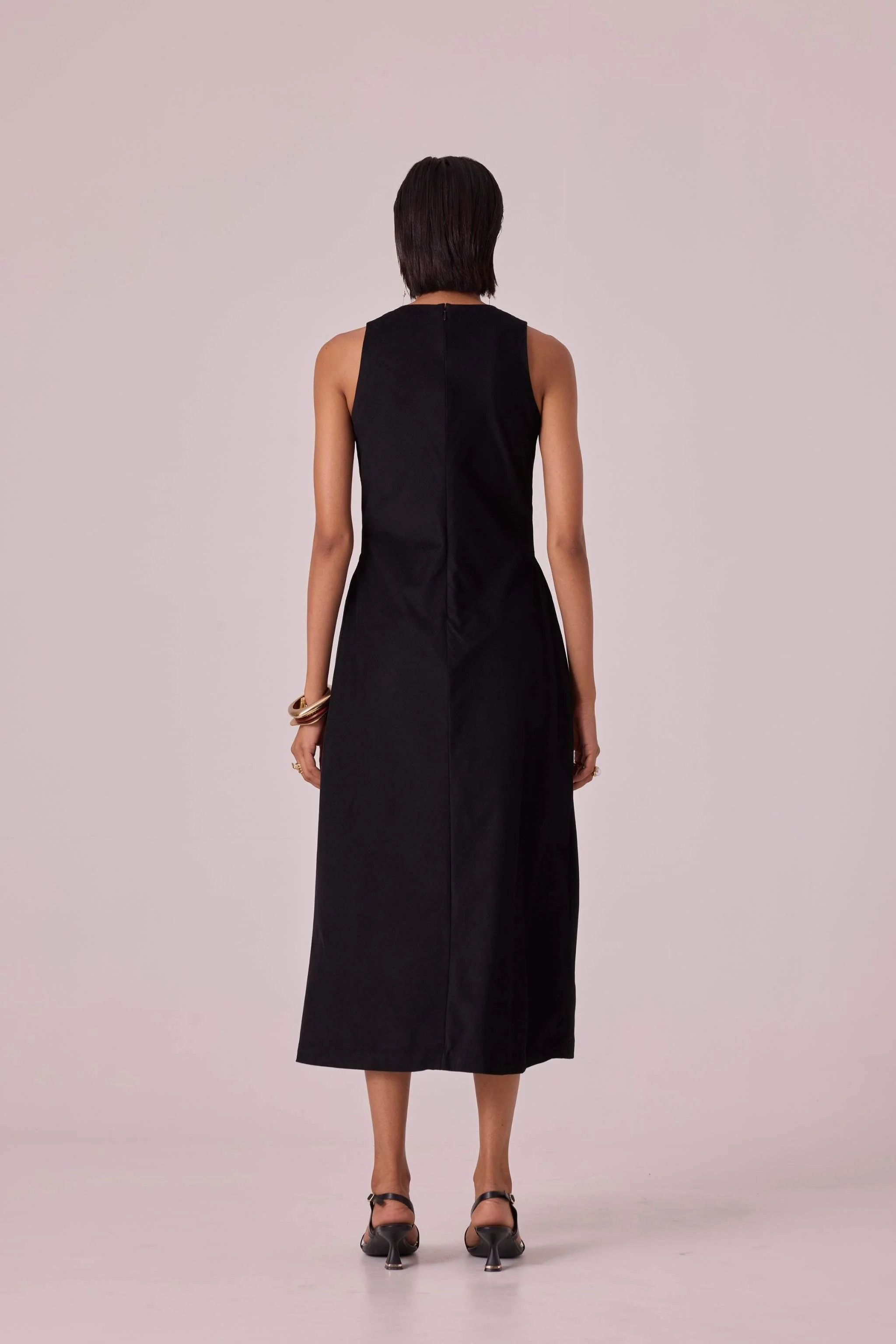 Sofia Black Needlecord Midi Dress - Image 11