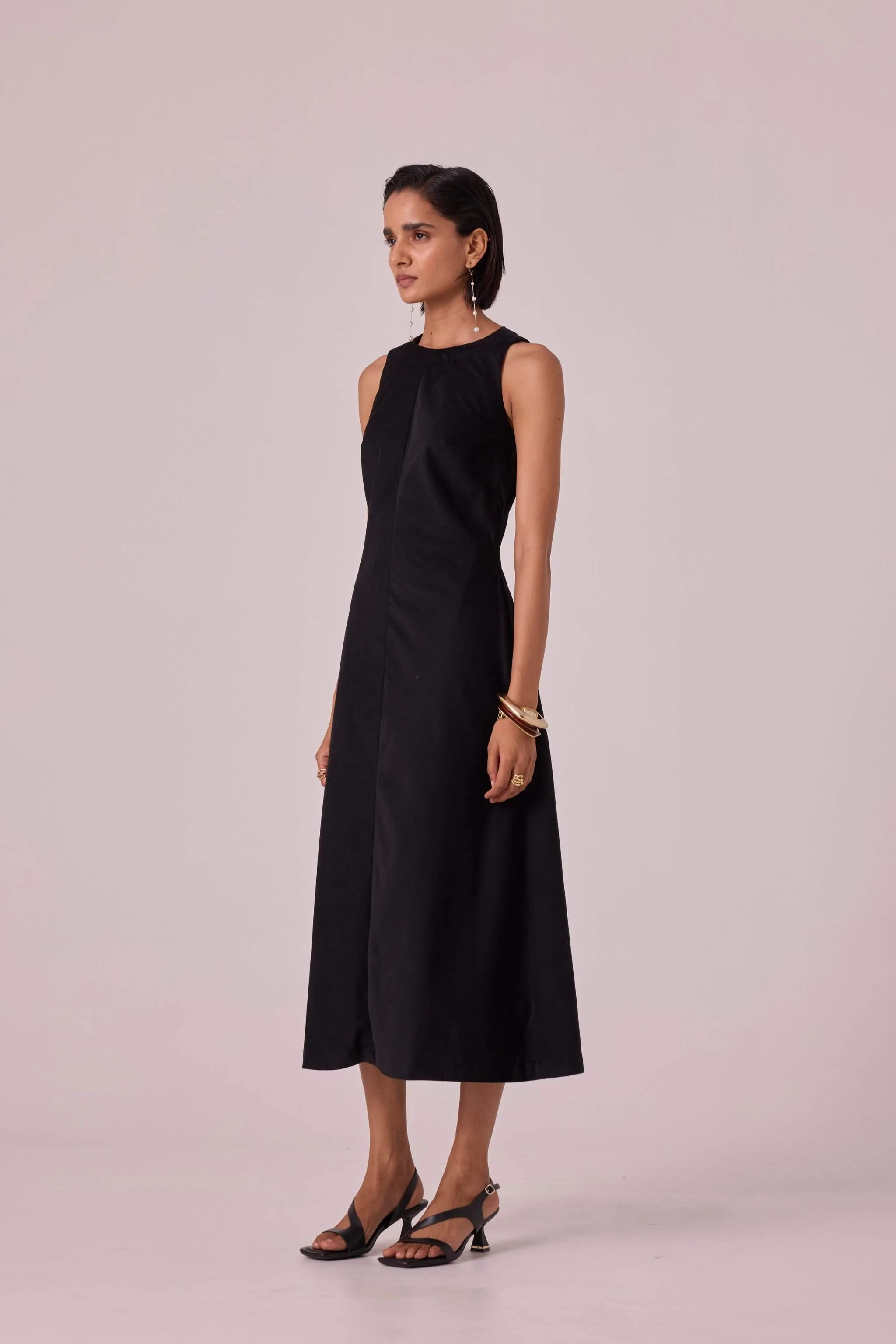 Sofia Black Needlecord Midi Dress - Image 3