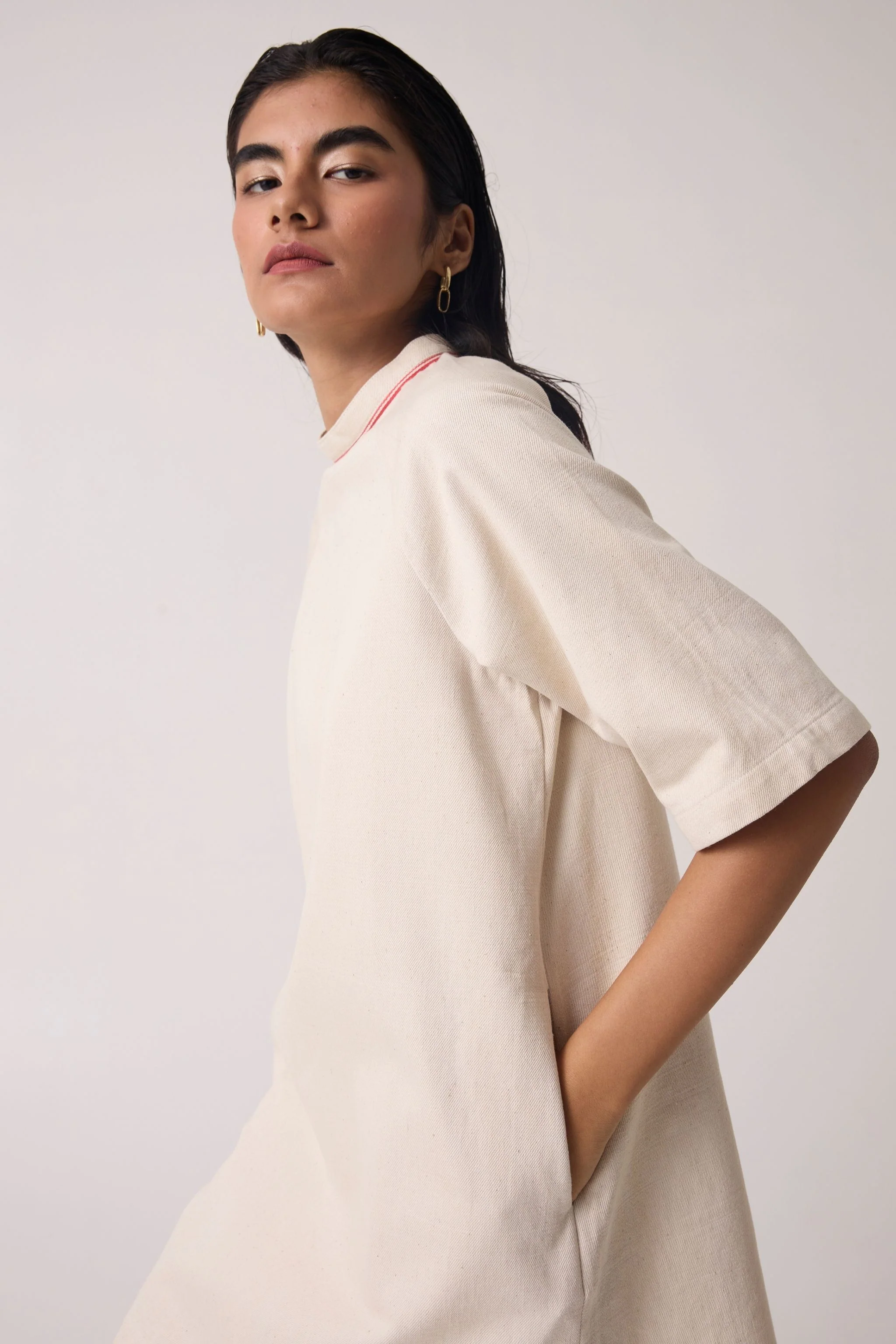 Soichi Off White Handwoven Dress - Image 6