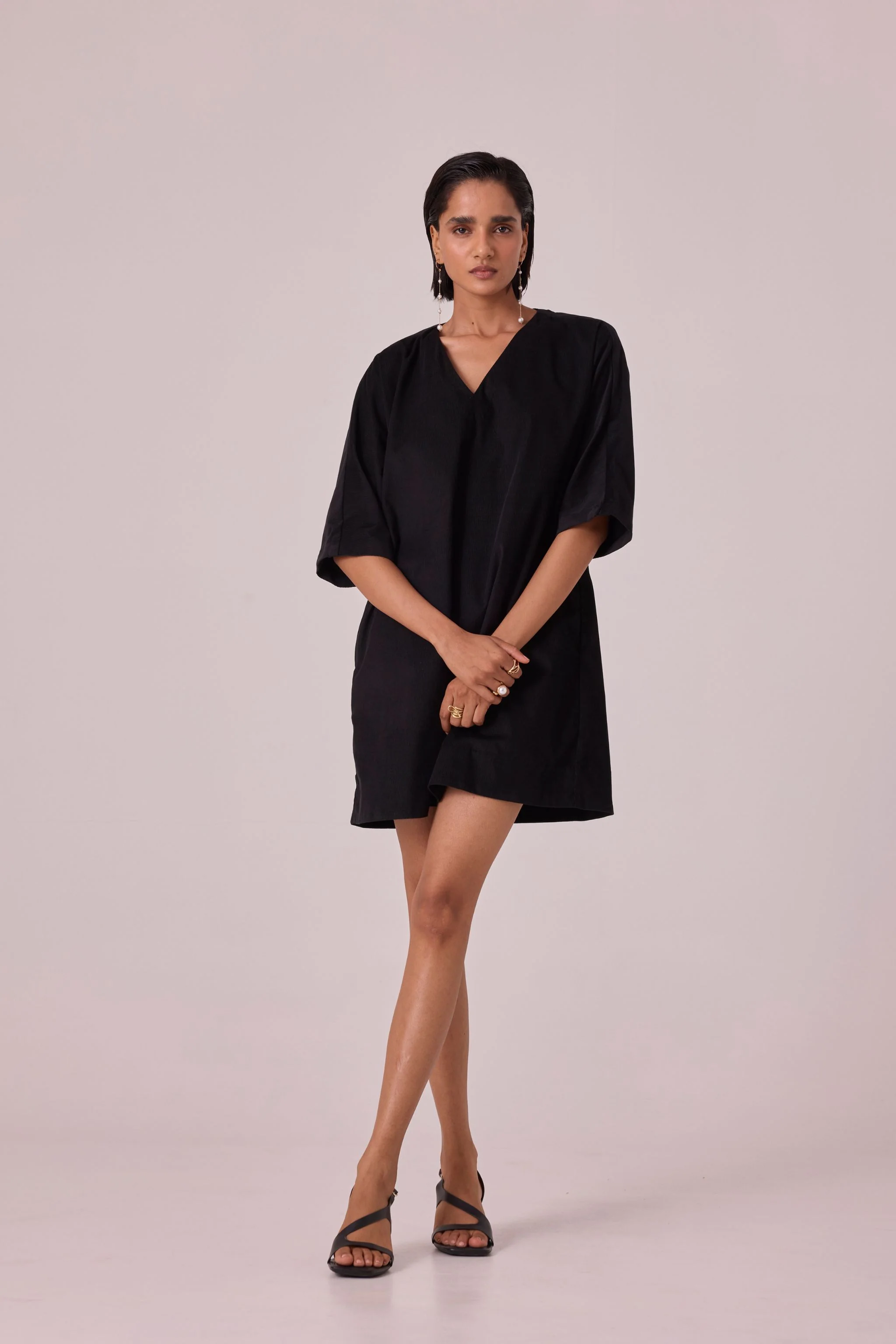 Stad Black Needlecord Shift Dress - Image 12