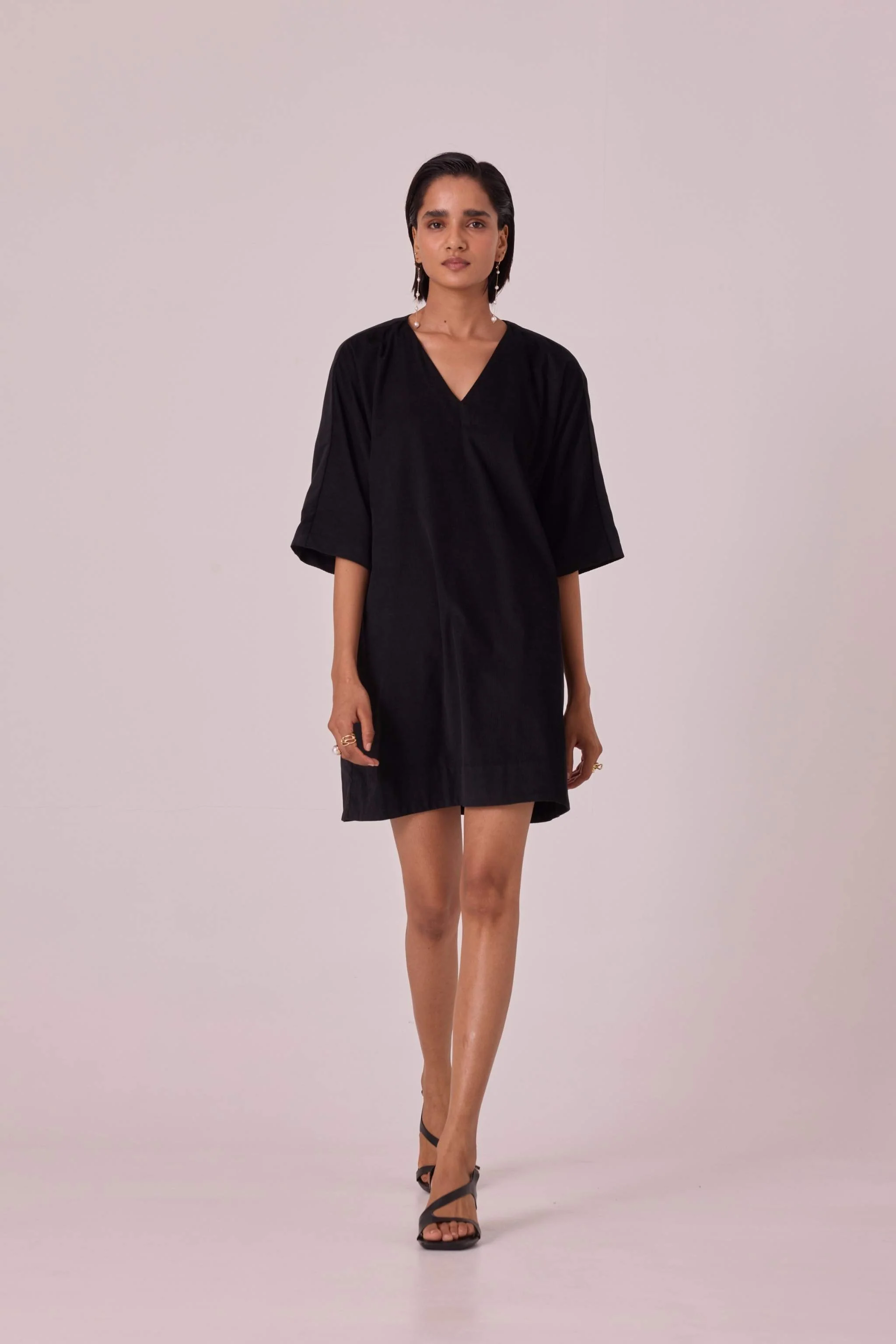 Stad Black Needlecord Shift Dress - Image 8