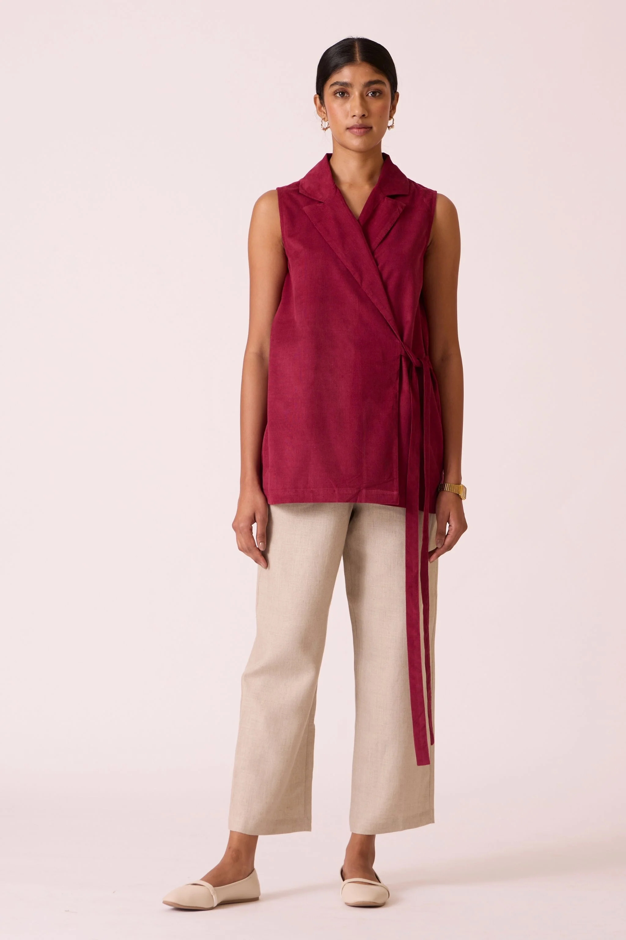 Torri Beige Linen Trousers - Image 6