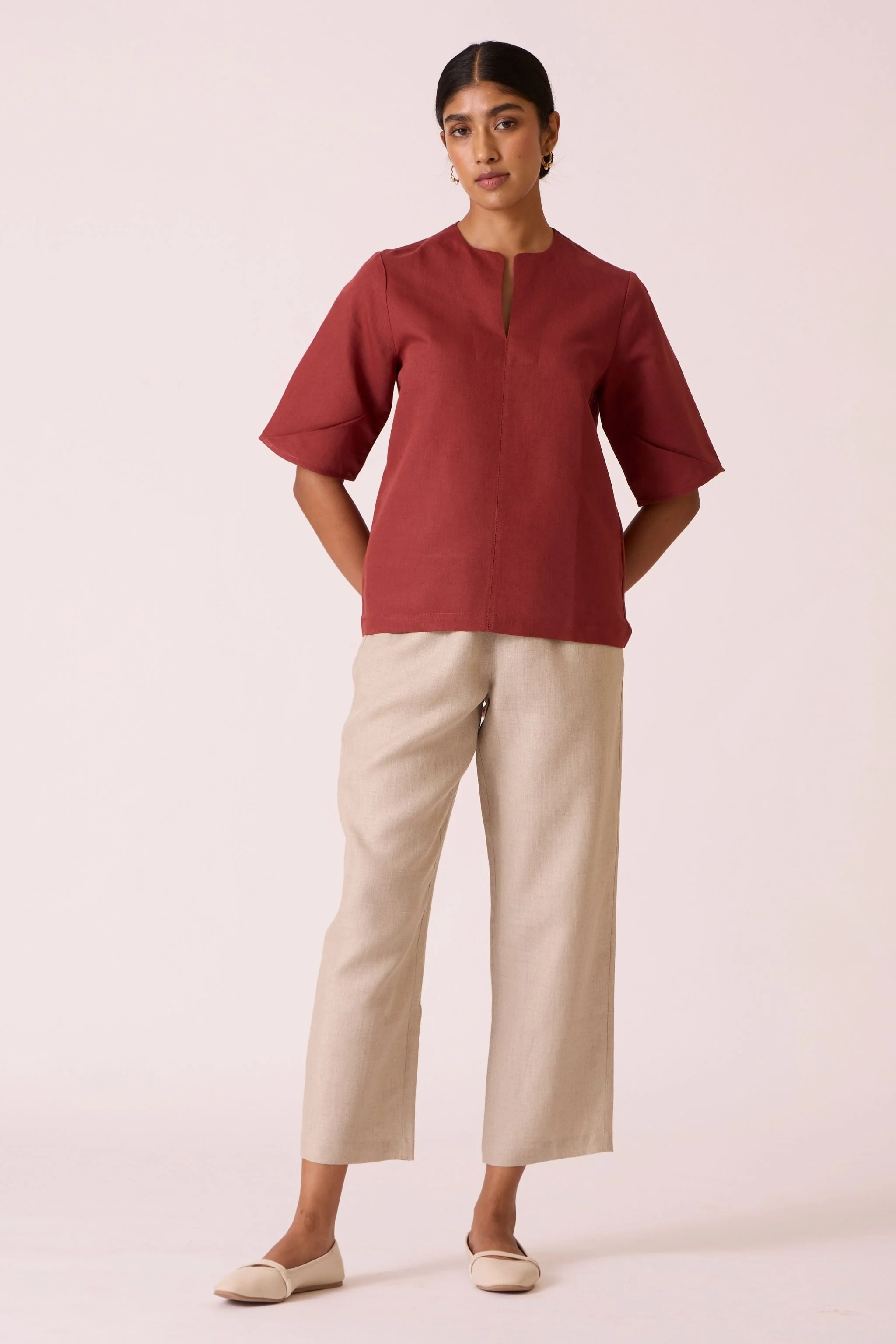 Torri Beige Linen Trousers - Image 7
