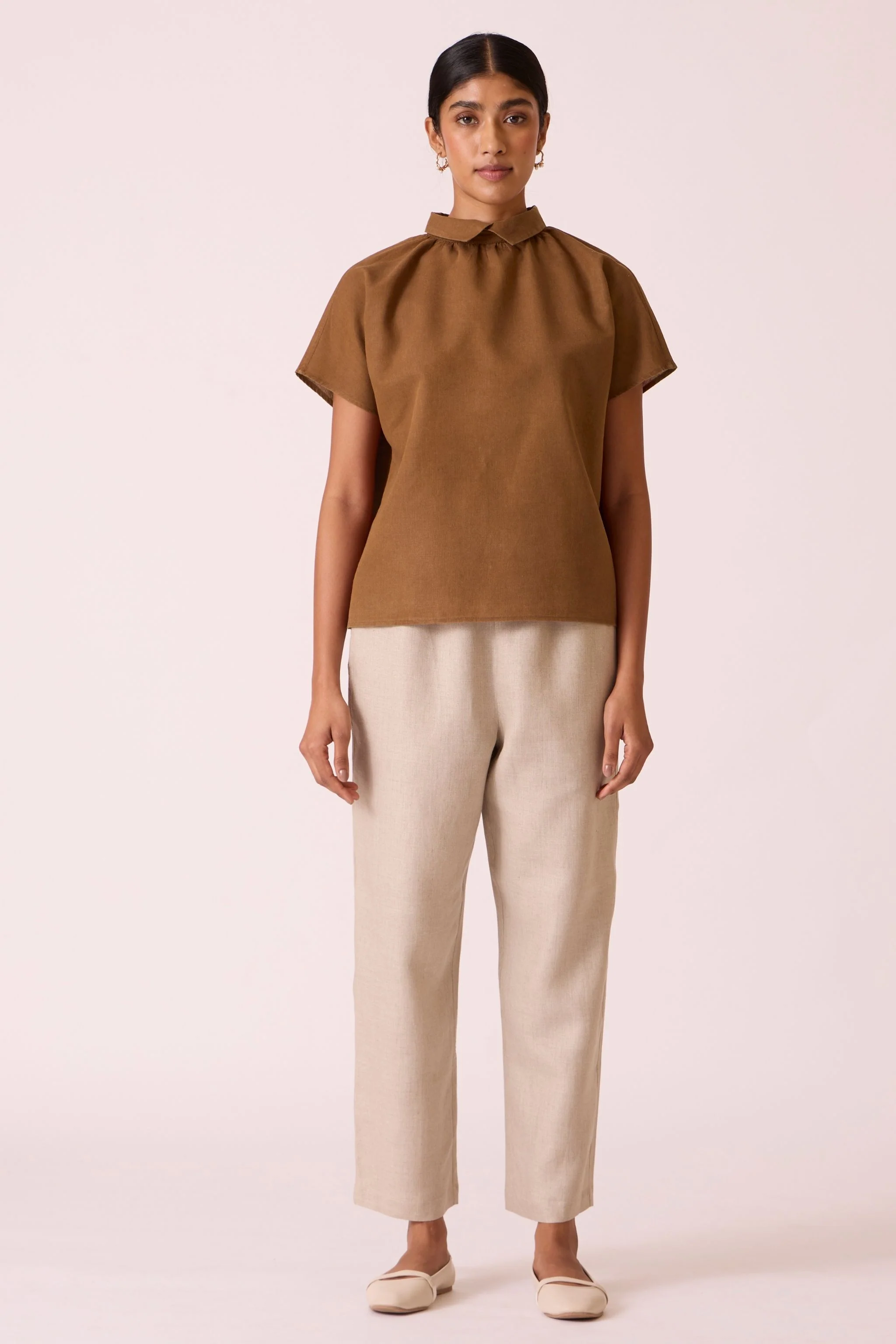 Torri Beige Linen Trousers - Image 8