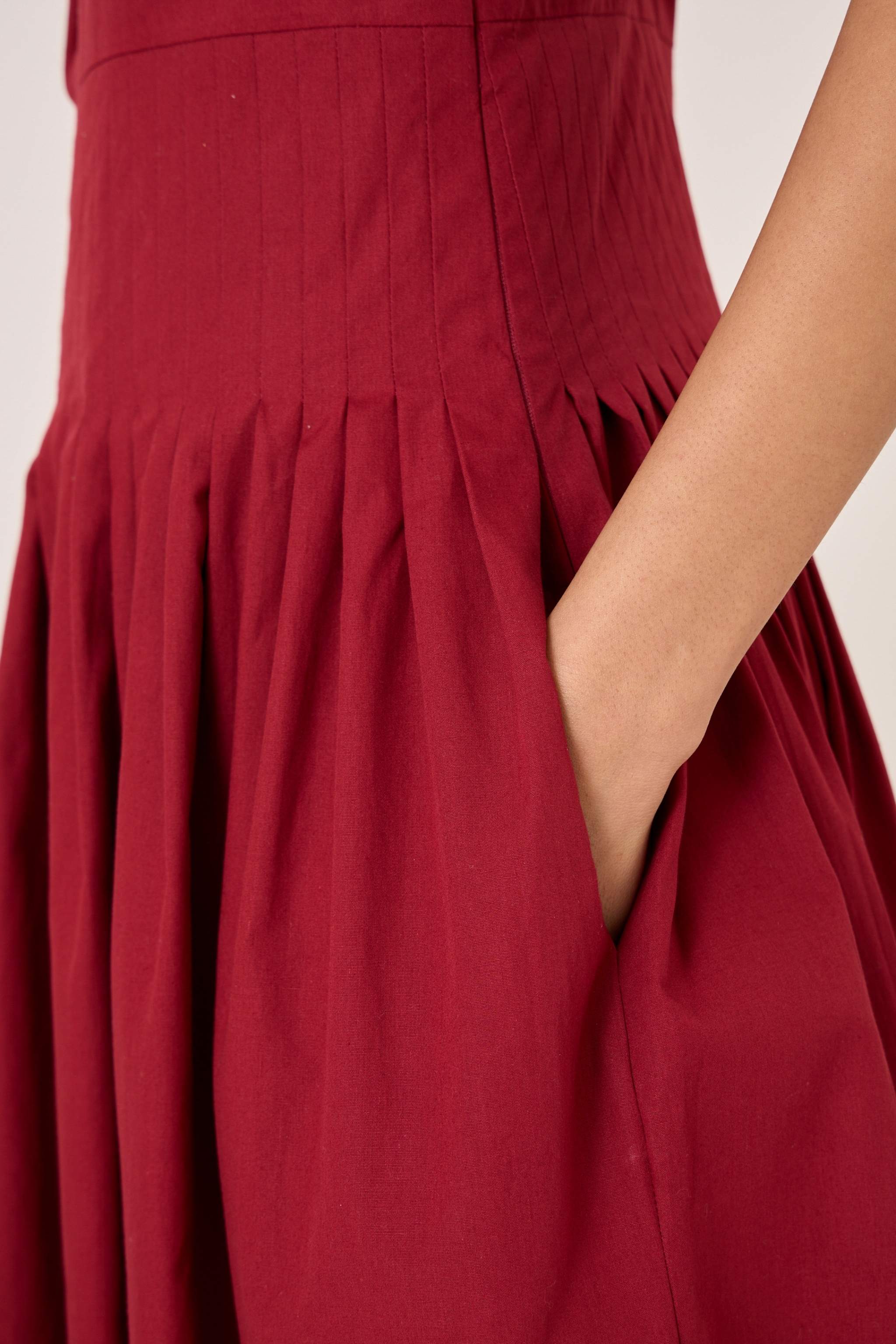Vidura Red One Shoulder Dress - Image 9