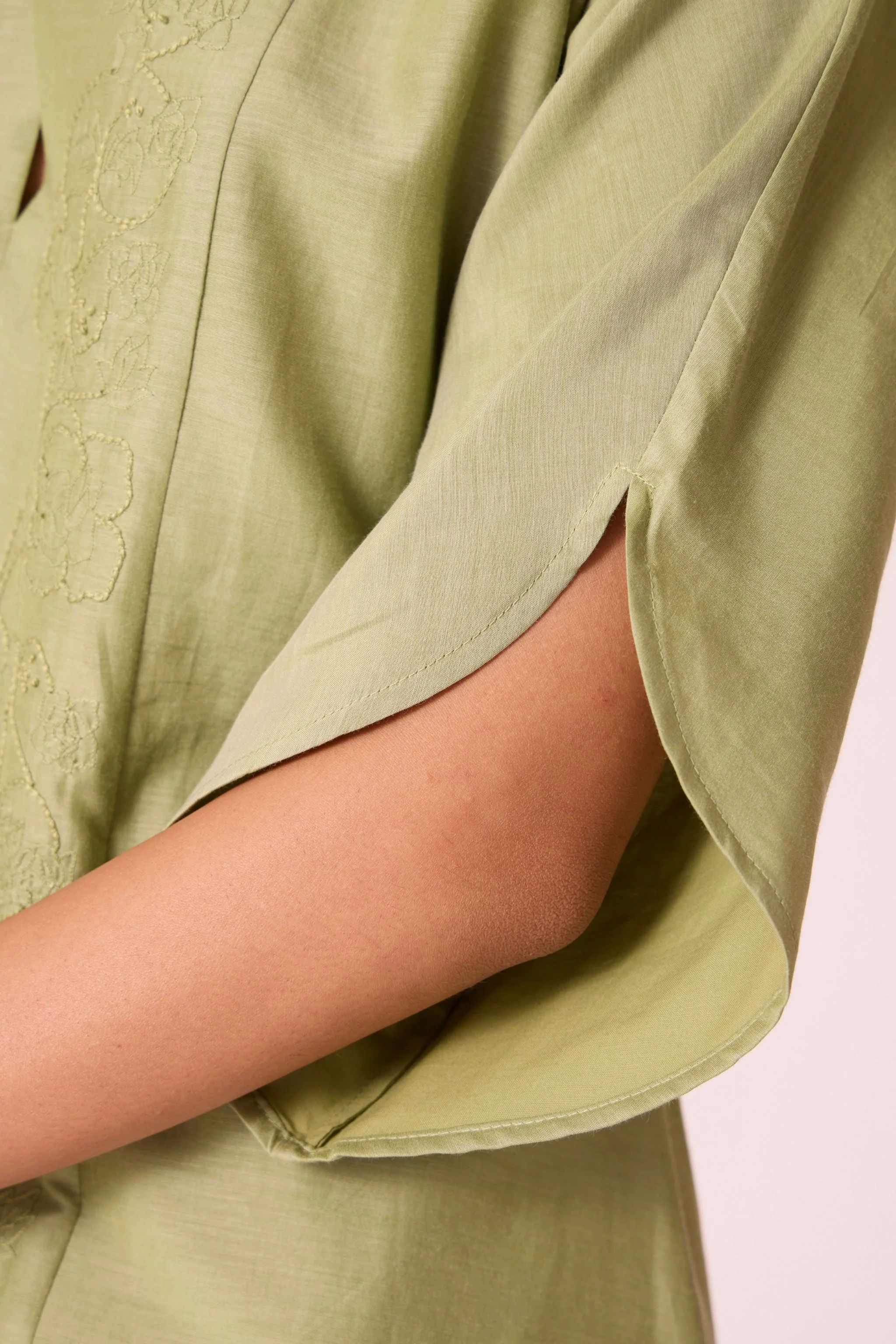 Volya Green Embroidered Dress - Image 12