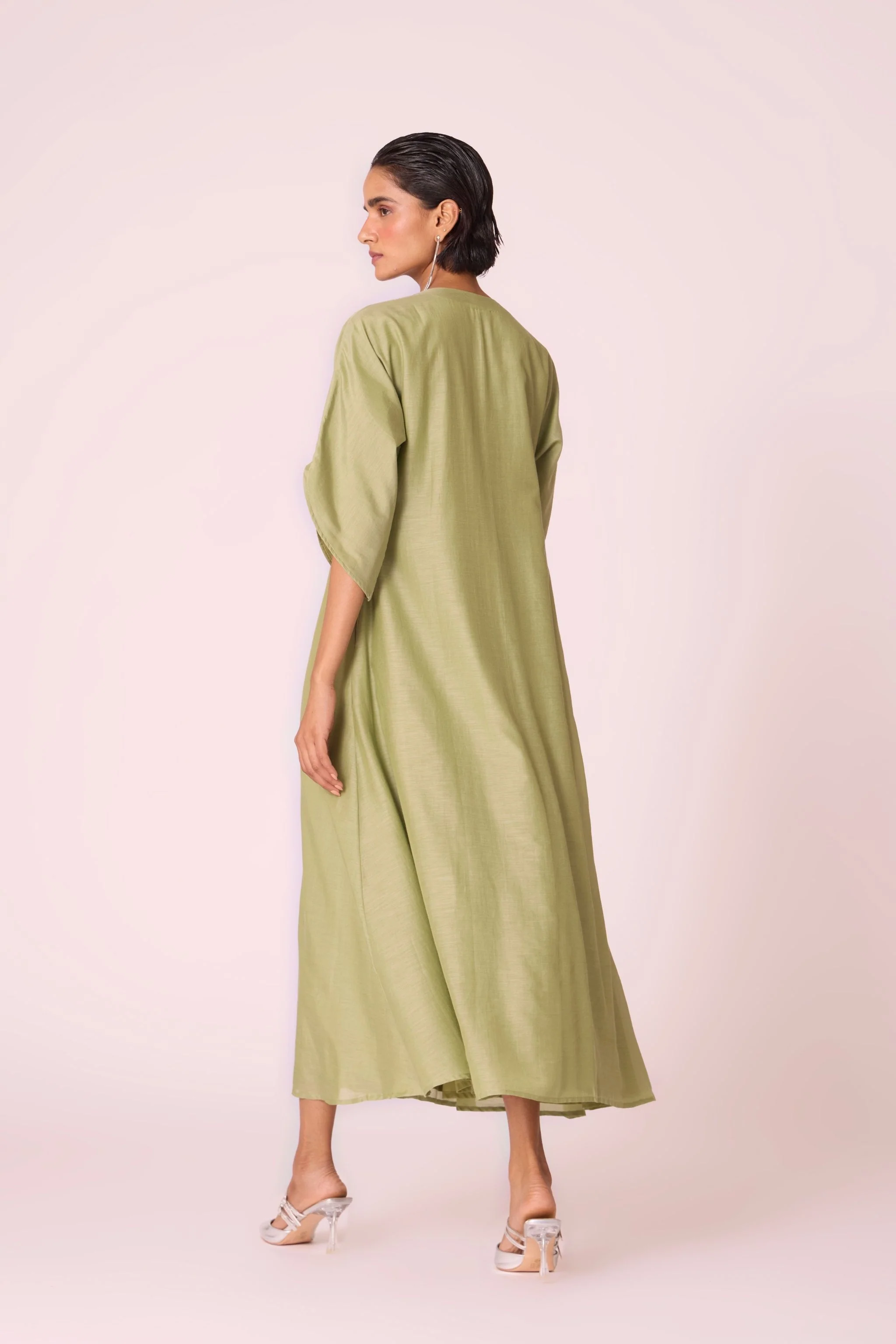 Volya Green Embroidered Dress - Image 14