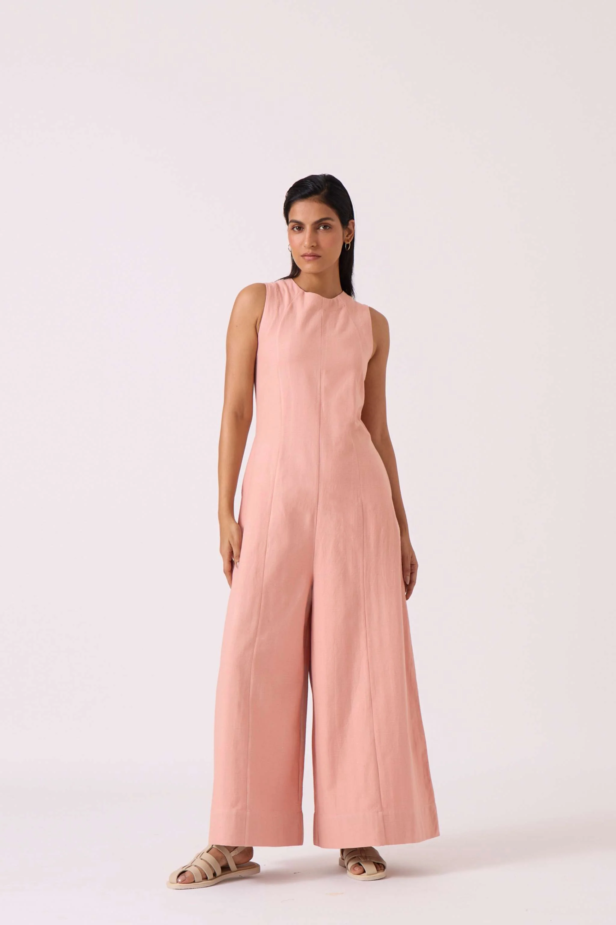Vronsky Pink Handwoven Jumpsuit - Image 10