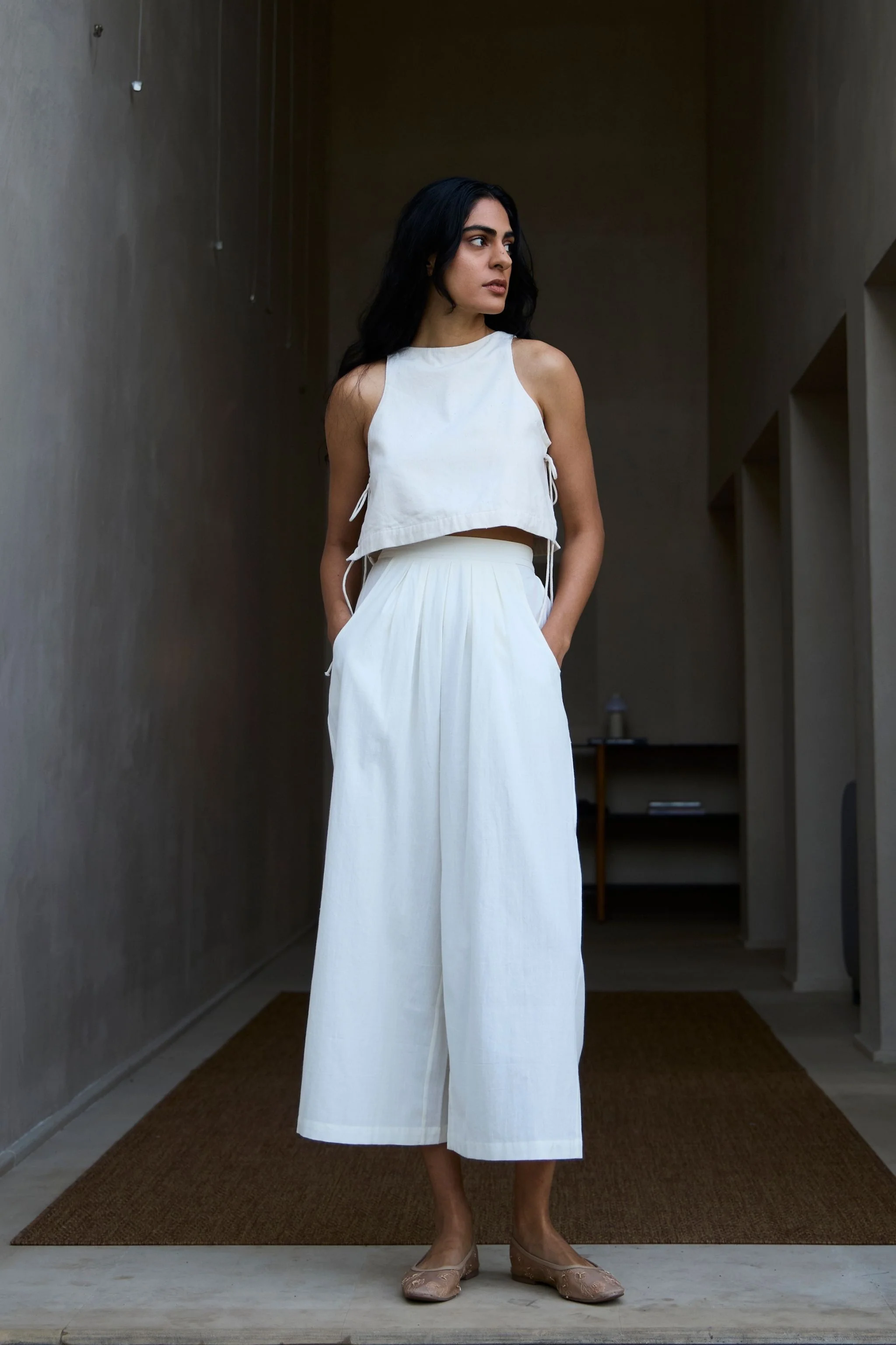 Woodstock Milk Pleated Pants - Image 3