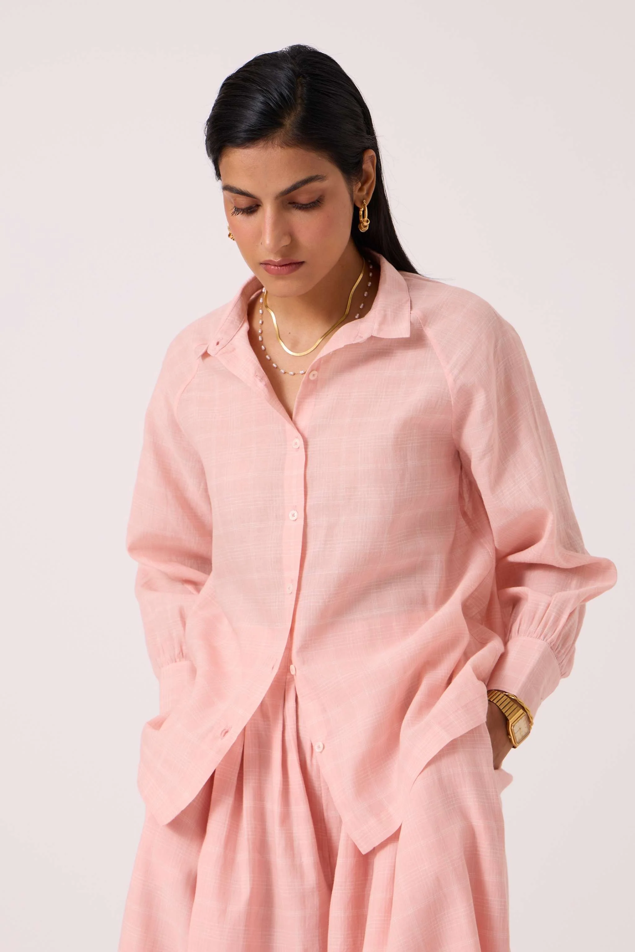 Yeji Pink Handwoven Shirt - Image 11