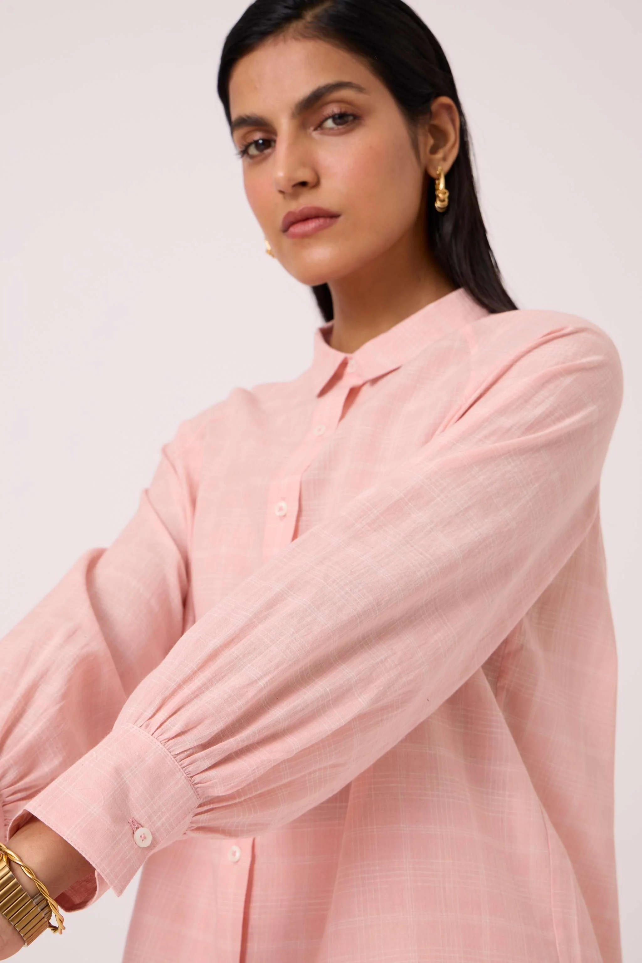 Yeji Pink Handwoven Shirt - Image 9